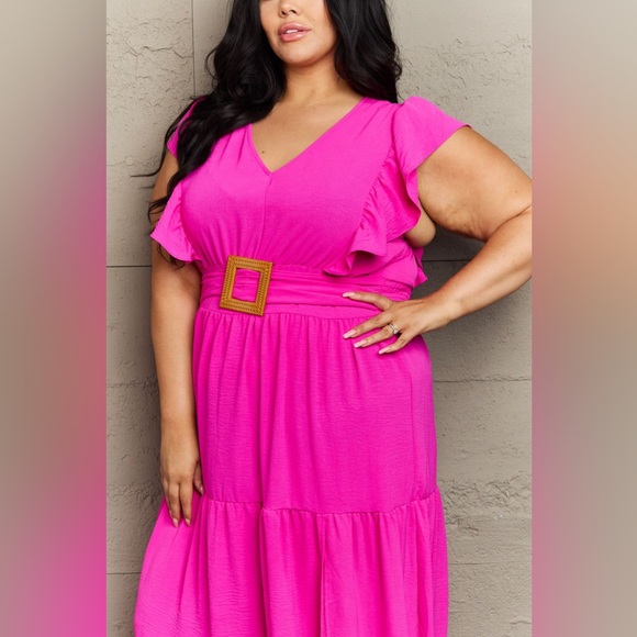 🌟NEW, CHIC*- GeeGee Fancy Fizz Tiered Side Slit Maxi Dress OFFERS WELCOME! - Picture 7 of 10